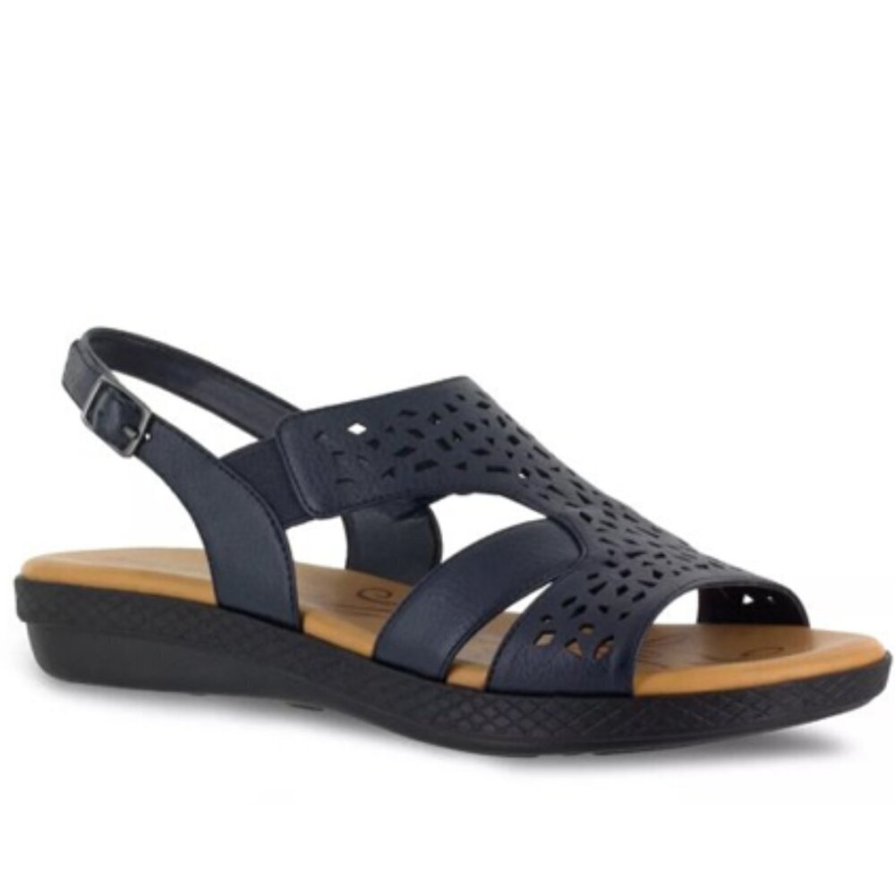 Easy Street Red Strappy Bold Sandals (NARROW)